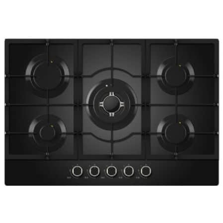 כיריים גז 5 להבות זכוכית שחורה אלקטרה