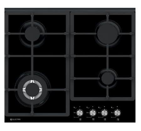 כיריים גז 4 להבות זכוכית שחורה אלקטרה